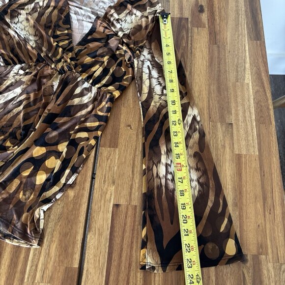 Vintage Votique Los Angeles Romper womens M Animal Print V Neck Indie Sleaze Y2K - Picture 15 of 16